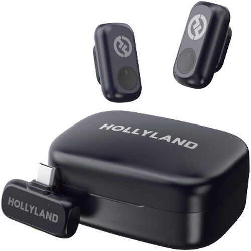 Hollyland LARK A1 DUO 2-Person Wireless Microphone System with USB-C Connector for Mobile Devices (Space Gray) - 2.4 GHz