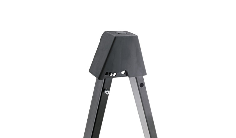 K&M 17540 Support de guitare électrique pliable avec largeur réglable (noir avec éléments de support translucides)