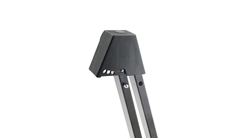 K&M 17540 Support de guitare électrique pliable avec largeur réglable (noir avec éléments de support translucides)