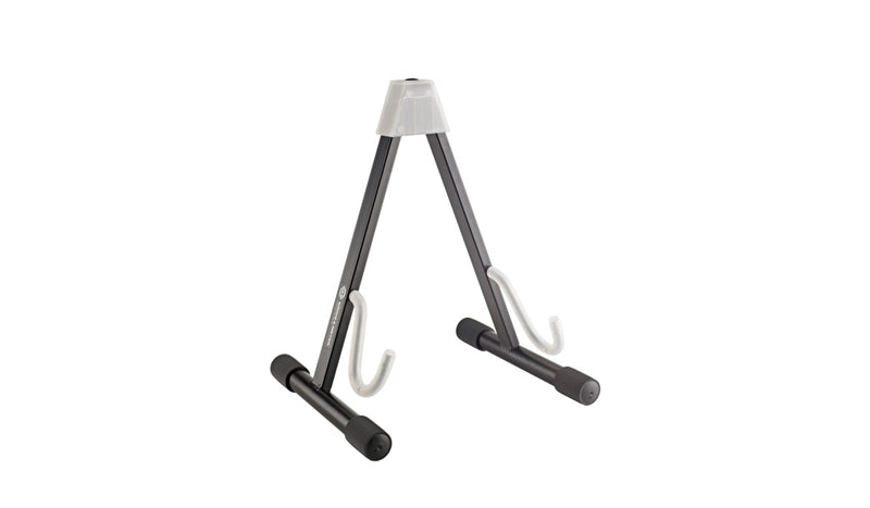 K&M 17540 Support de guitare électrique pliable avec largeur réglable (noir avec éléments de support translucides)