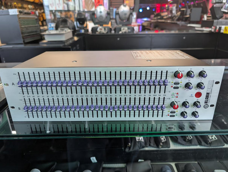 Klark Teknik DN370 Dual Channel, 30-Band, 1/3 Octave Graphic Equalizer with 45mm Faders and Balanced Outputs (USED)