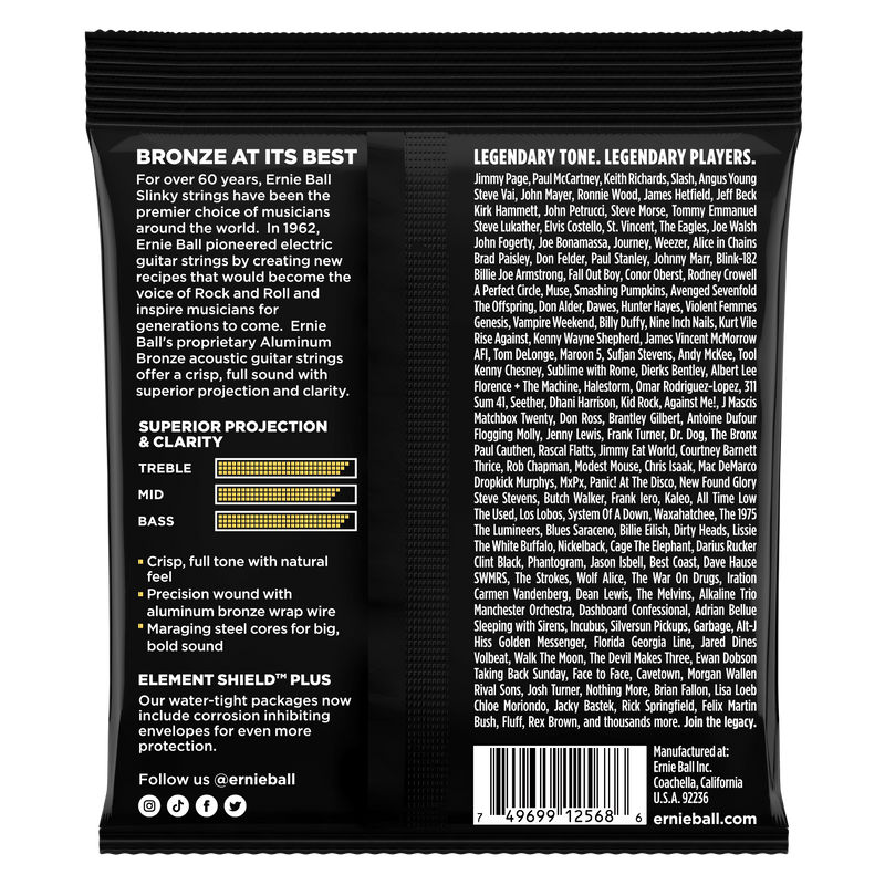 Ernie Ball 2568EB Light Aluminum Bronze Acoustic Guitar Strings 011 - 052