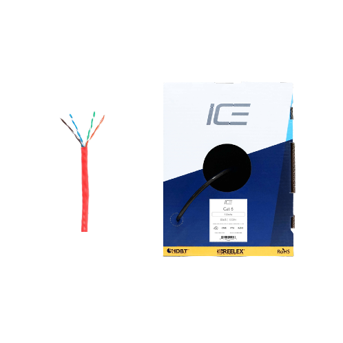 Ice Cable CAT6/RED HDBaseT 23awg Cat6 Cable - 1000ft Box (Red)