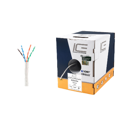 Ice Cable CAT6/P/WHT Cat6 Plenum Cable - 1000ft Box (White)
