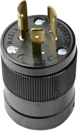 Marinco 205PBL Male 125V/20A Twist-Lock Inline Connector (Black)