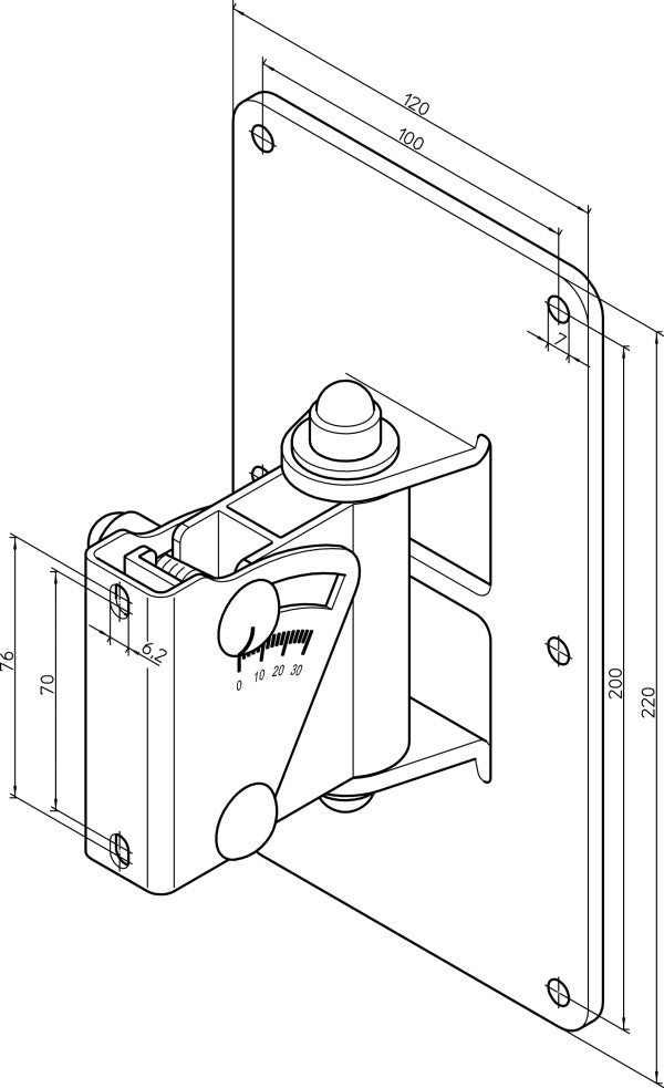K&M 24481 support de haut-parleur mural avec 30 ° Inclinaison (noir)
