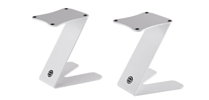 K&M 26773 Support de moniteur de studio en forme de Z - Ensemble de 2 (Blanc)