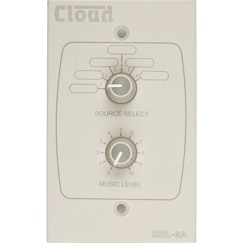 Cloud Electronics RSL-6AW Remote Volume Niveau Sélectionner la plaque (blanc)