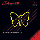 DR Handmade Strings FNI-45125 5 Electric Bass Strings Medium - 45 - 125