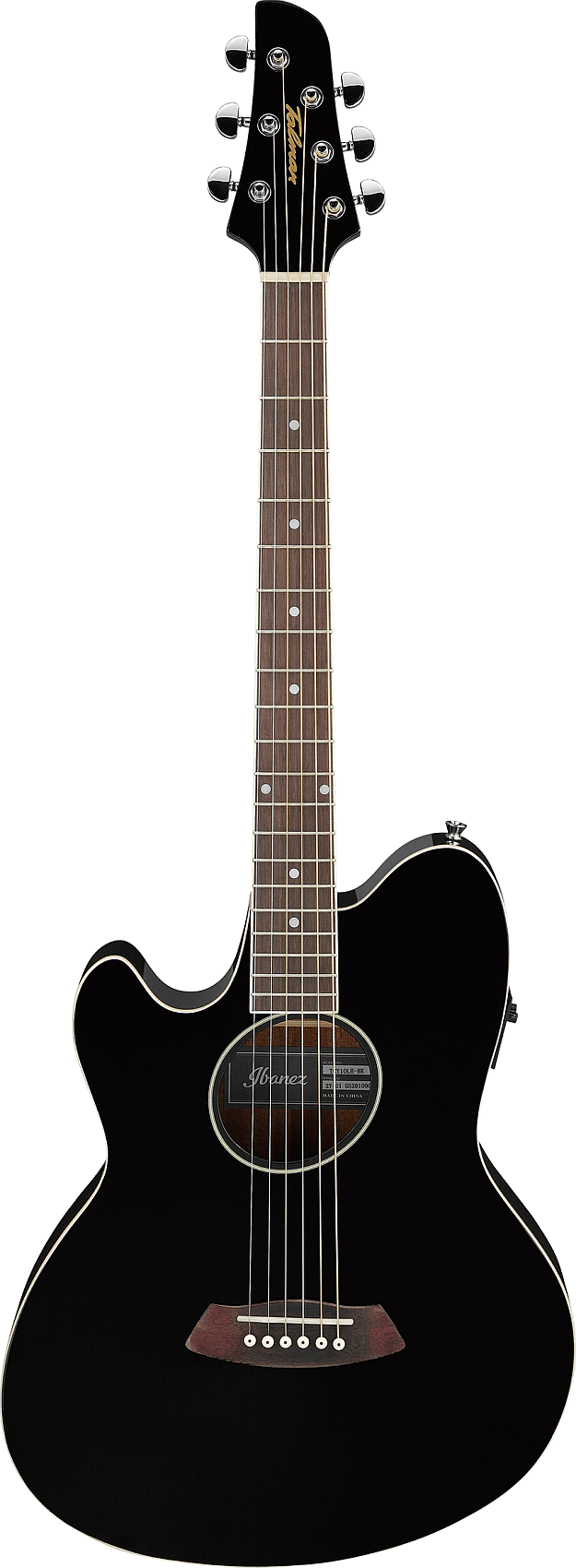 Ibanez TCY10LEBK Guitare acoustique Talman pour gaucher avec préampli et accordeur (noir brillant)