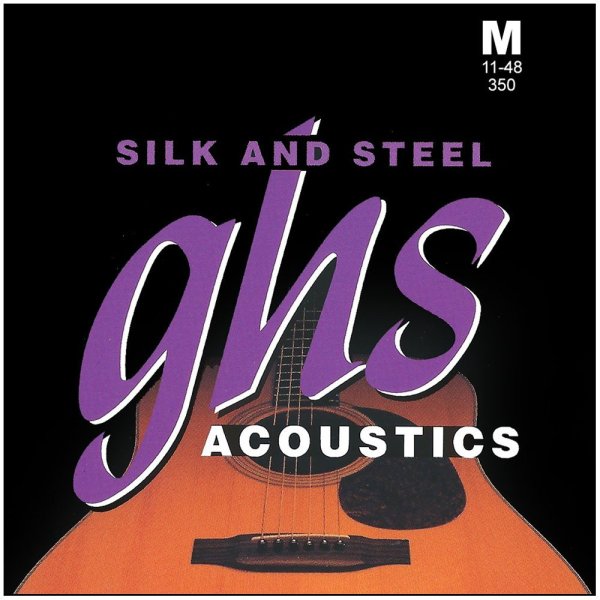 Ghs 350 Silk And Steel Silver-Plated Copper Acoustic Guitar Strings (Medium) - .011 - .048