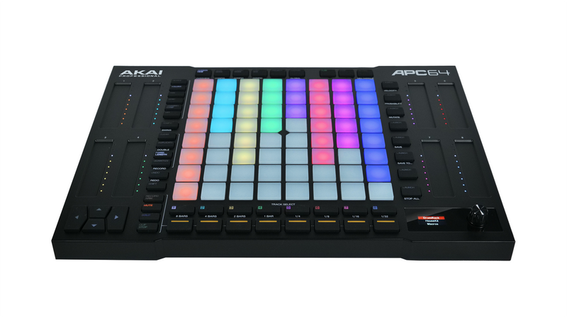 Contrôleur Akai APC64 Ableton Live avec 64 pads sensibles à la vélocité et 8 bandes tactiles assignables