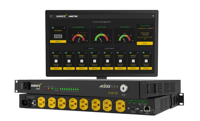 SurgeX SX-AEP-159 Axess Elite Plus 9 Outlet Rackmount, 1U RS, 12A Surge Eliminator, IP Connected