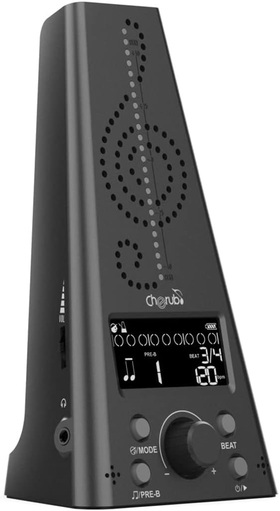 Cherub WMT-230 Metro-Tuner rechargeable et métronome électronique (Noir)