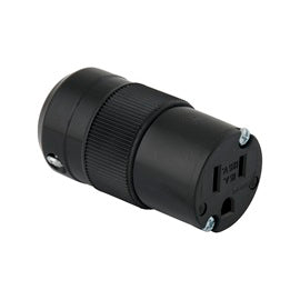 Marinco 5269BL Female 125V/15A U-Ground Inline Connector (Black)