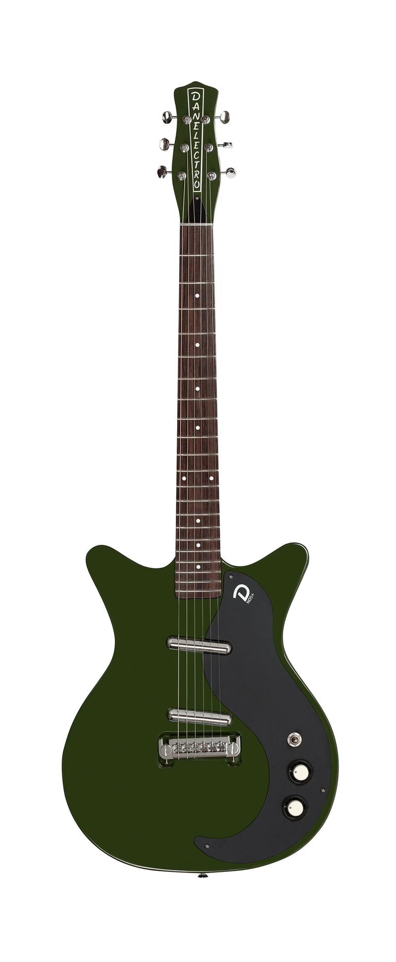 Danelectro 59 BLACK OUT Semi Hollow-Body Electric Guitar (Green Envy)
