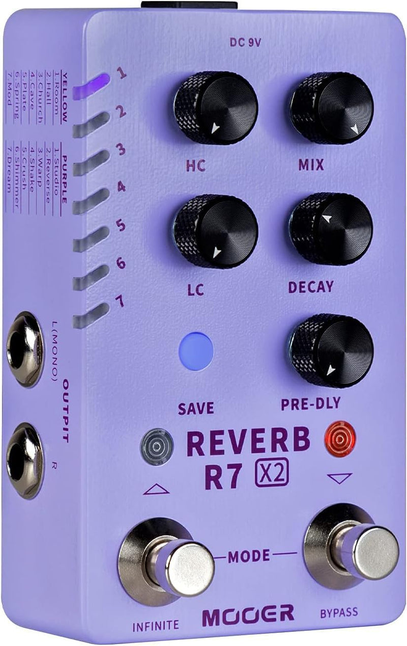 Mooer M723 R7 X2 Stereo Multi Reverb Pedal
