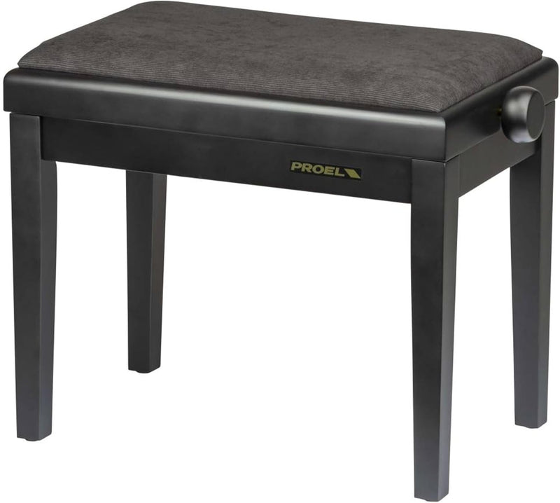 Proel PB90VSBBK Professional Wooden Keyboard Bench With Velvet Seat (Black Matte)
