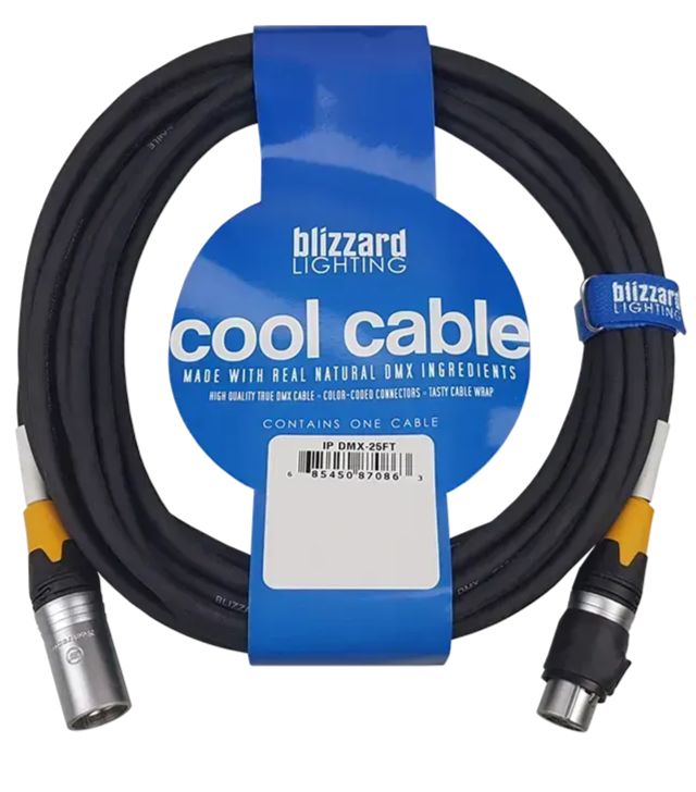 Blizzard Lighting DMX-IP-3Q IP Rated 3 Pin XLRM to XLRF 120 Ohm DMX Cable - 3'