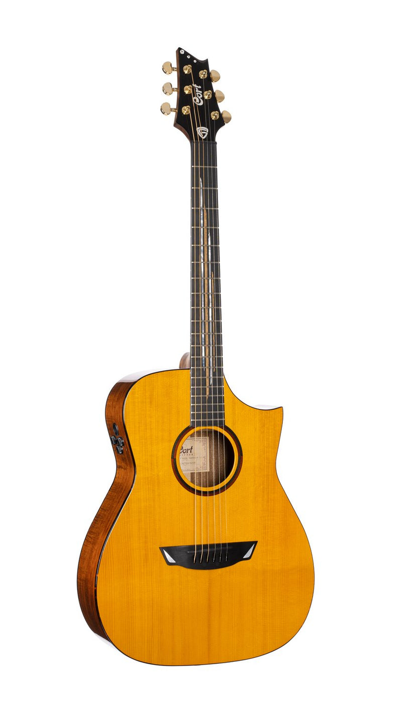 Cort Luxe-II-Case-Nat Luxe II Guitare électrique acoustique (naturel)