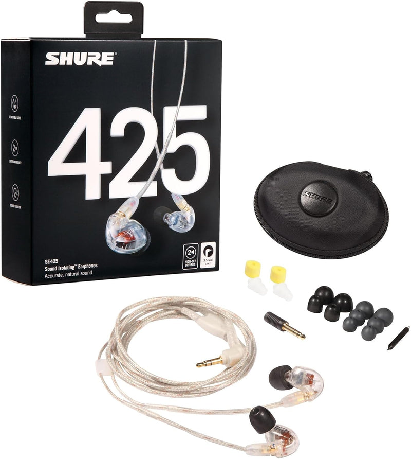 Shure SE425-CL Sound Isolating In-Ear Stereo Headphones Clear