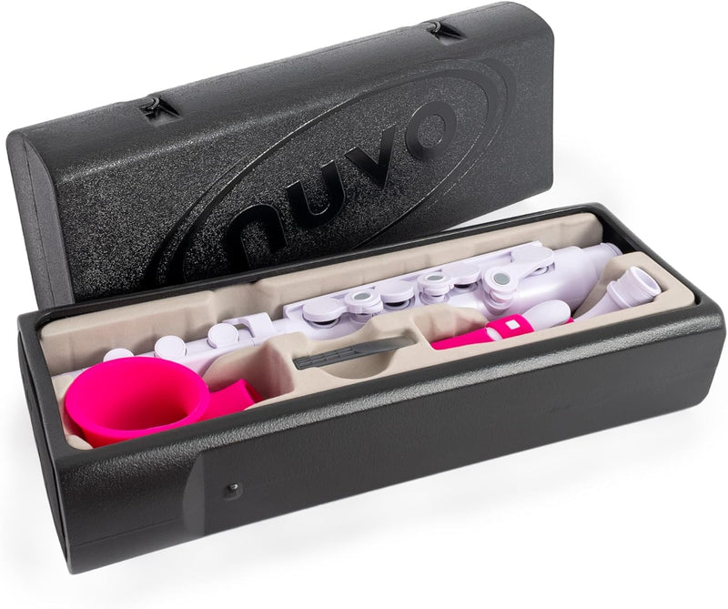 Nuvo N520JWPK jSax Saxophone de démarrage incurvé en plastique V2 (blanc/rose)