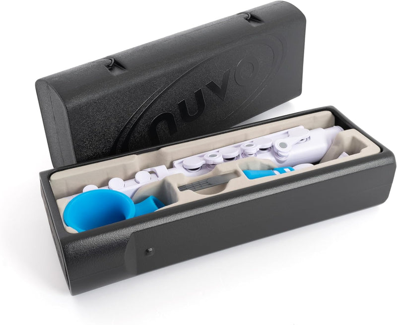 Nuvo N520JWBL jSax Saxophone de démarrage incurvé en plastique V2 (blanc/bleu)