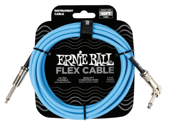 Ernie Ball 6464EB Flex Instrument Cable (Blue) - 10ft