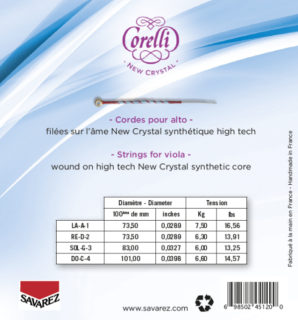 Savarez 730M Corelli New Crystal Viola Set - Medium Tension