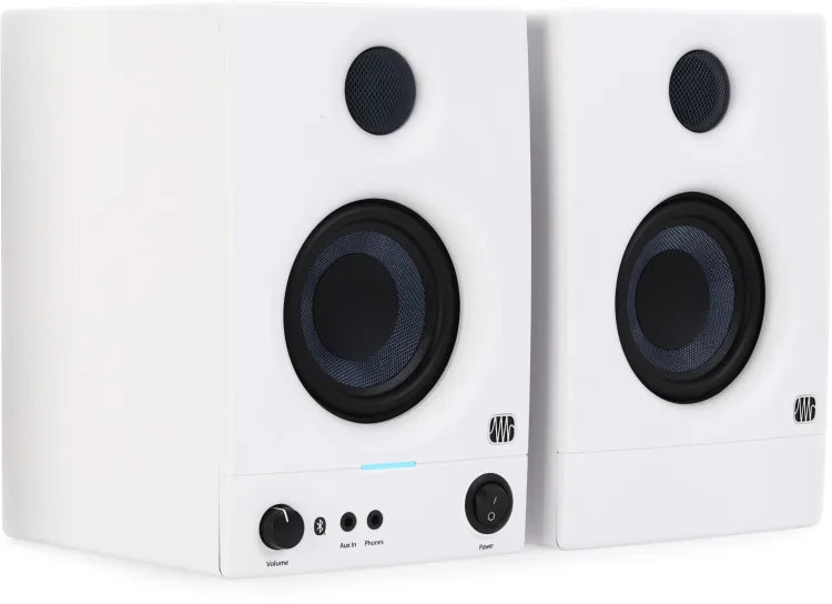 PreSonus ERIS 3.5BT 2nd Gen Powered Bluetooth Studio Monitors (White, Pair) - 3.5"