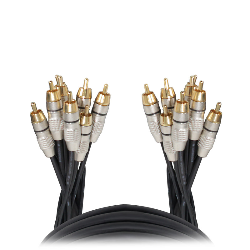 ProX XC-8RCA10 10' FT Premium 8 Channel Snake 8x RCA Male to 8x RCA Male Cable