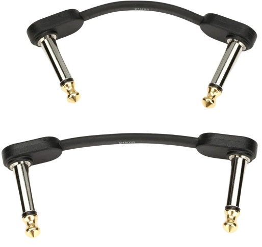 D'Addario PW-FPRR-202 TS Right Angle To Right Angle Flat Patch Cable (Pair) - 2"