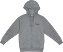 Fender Spaghetti Small Logo Zip Front Hoodie (Gray) - Small