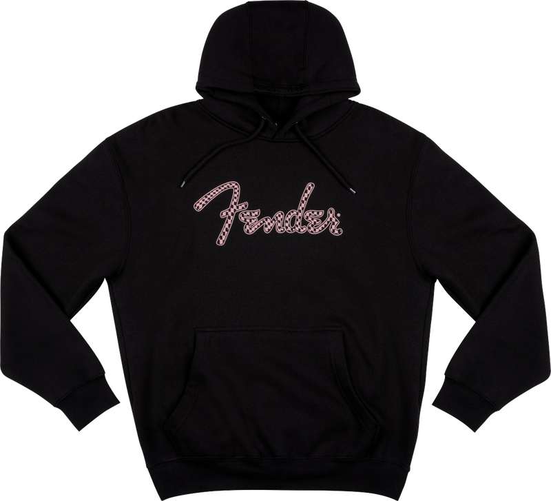 Fender Spaghetti Logo Wavy Checker Hoodie (Pink Checker) - Medium