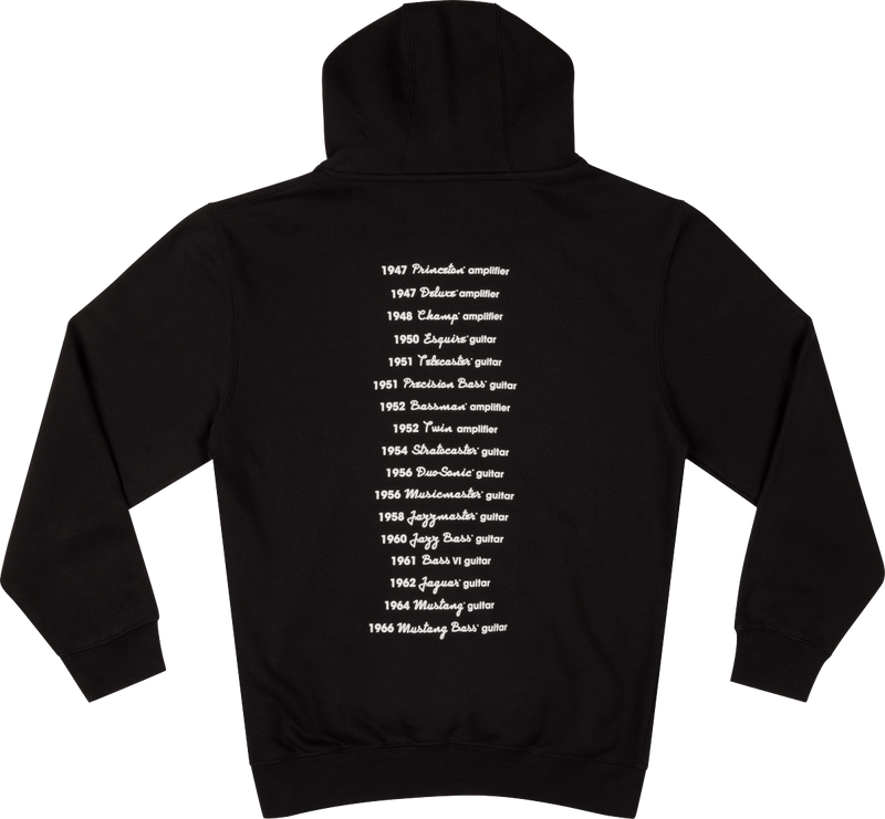 Fender Logo Date Back Hoodie (Black) - Xlarge