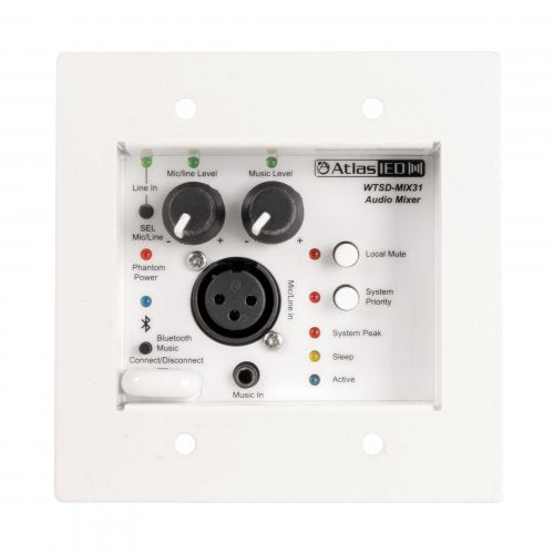 ATLASED WTSD-MIX31K 3x1 micro / ligne, AUX, Bluetooth, mélangeur analogique à plaque murale