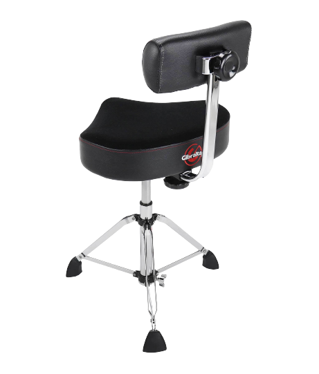 Gibraltar 9808HMB 9000 Series 16" Hydraulic Saddle Drum Throne with Backrest