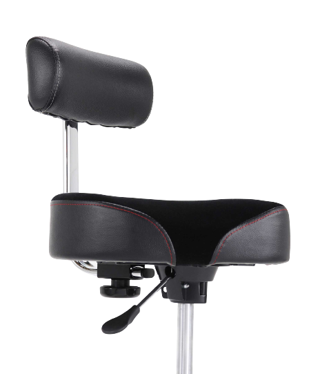 Gibraltar 9808HMB 9000 Series 16" Hydraulic Saddle Drum Throne with Backrest