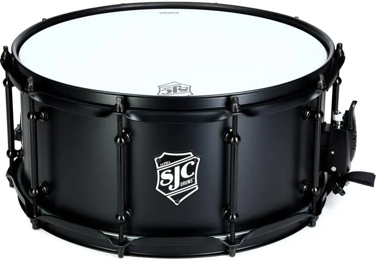 SJC Drums ALPHA-STEEL-BLACK Snare Drum (Black) - 6.5" x 14"