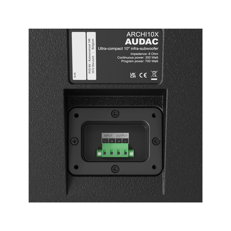 Audac ARCHI10X/OB Ultra Compact Architectural Infrasubwoofer (Black) - 10"