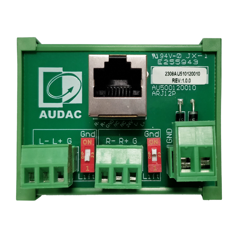 AUDAC ARJ12P Junction Boîte RJ45 à 2x3 Pin Berminal Block
