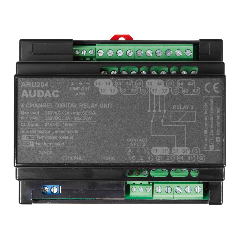Audac ARU204 Multi Channel Digital Relay Unit - 4 Relays