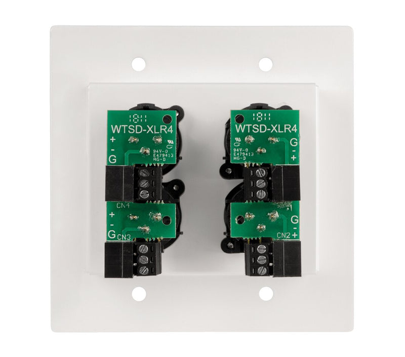 AtlasIED WTSD-XLR4 2-Gang 4 Input XLR Passive Wall Plate