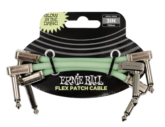 Ernie Ball 6474EB Flex Patch Instrument Cable (Glow-In-The-Dark) - 3"