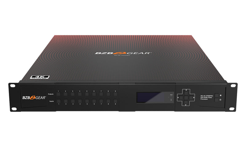 BZB Gear BG-4K-VP99PRO 9x9 4K UHD Seamless HDMI Matrix Switcher/Video Wall Processor/MultiViewer Over Cat5e/6/7 Kit