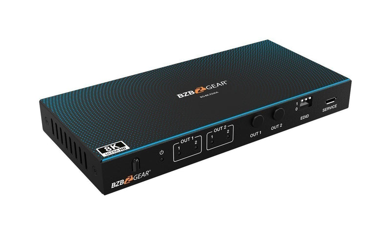 BZB Gear BG-8K-22MA 2x2 8K UHD HDMI 2.1 Matrix Switcher With Auto Downscaling/Audio De-Embedding