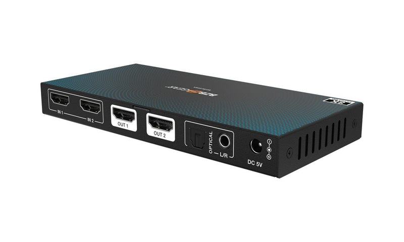 BZB Gear BG-8K-22MA 2x2 8K UHD HDMI 2.1 Matrix Switcher With Auto Downscaling/Audio De-Embedding