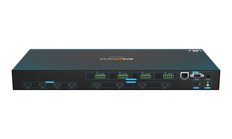 BZB Gear BG-8K-44MA 4x4 8K UHD HDMI 2.1 Matrix Switcher With Auto Downscaling/Audio De-Embedding