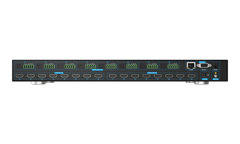 BZB Gear BG-8K-88MA 8x8 8K UHD HDMI 2.1 Matrix Switcher With Auto Downscaling/Audio De-Embedding