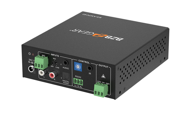 BZB Gear BG-AMPC40 2-Channel 40W 70/100V Stereo/Mono Audio Amplifier